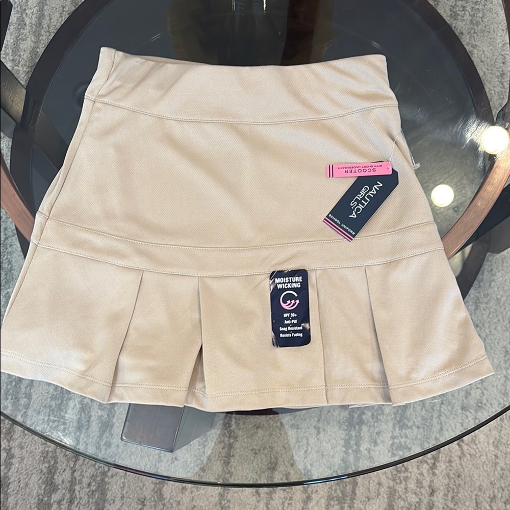 Nautica Tan Skater Skort Pleated Mini